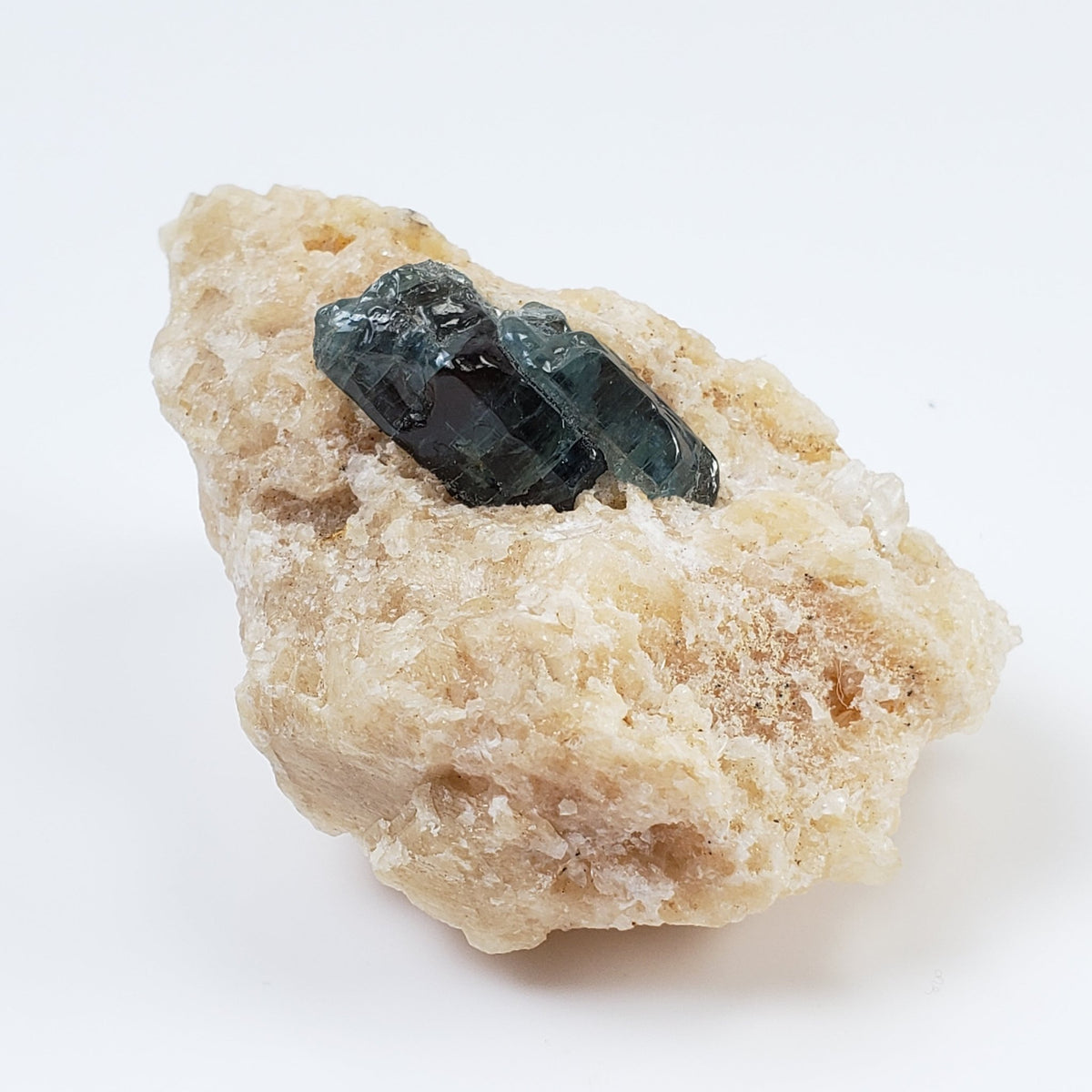  Fluorapatite Crystal on Calcite matrix | 76 gr | Russia 2