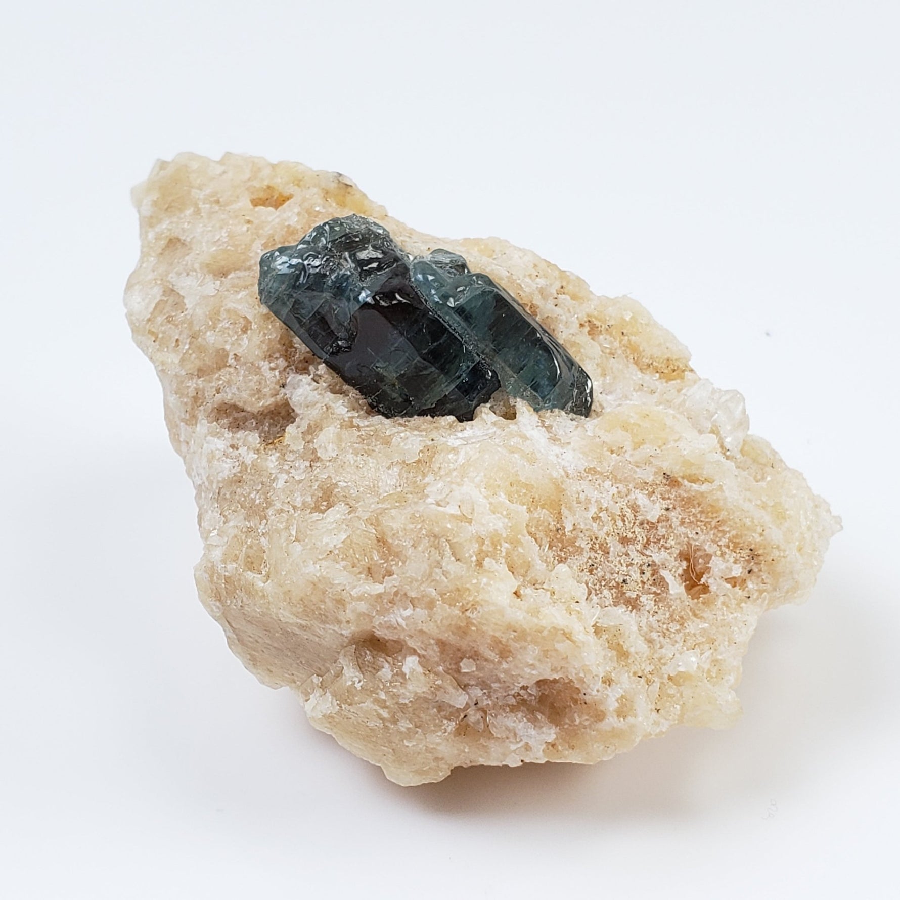  Fluorapatite Crystal on Calcite matrix | 76 gr | Russia 2
