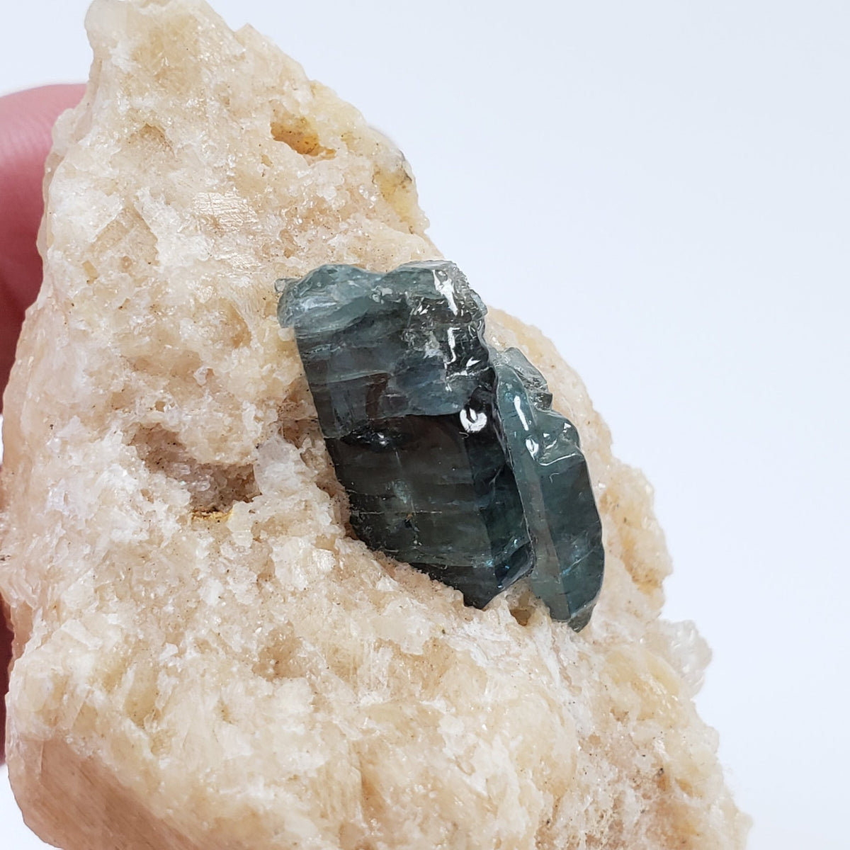  Fluorapatite Crystal on Calcite matrix | 76 gr | Russia 3