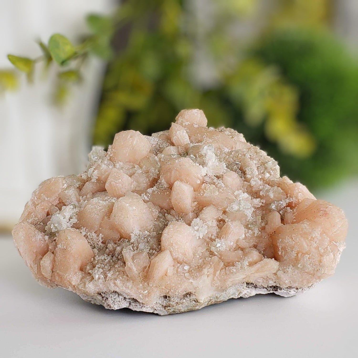 Fluorapophyllite and Pink Stilbite Crystal Cluster | 2.26 KG | Jalgaon, India 