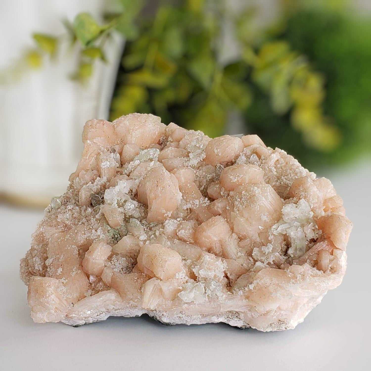  Fluorapophyllite and Pink Stilbite Crystal Cluster | 2.26 KG | Jalgaon, India 1