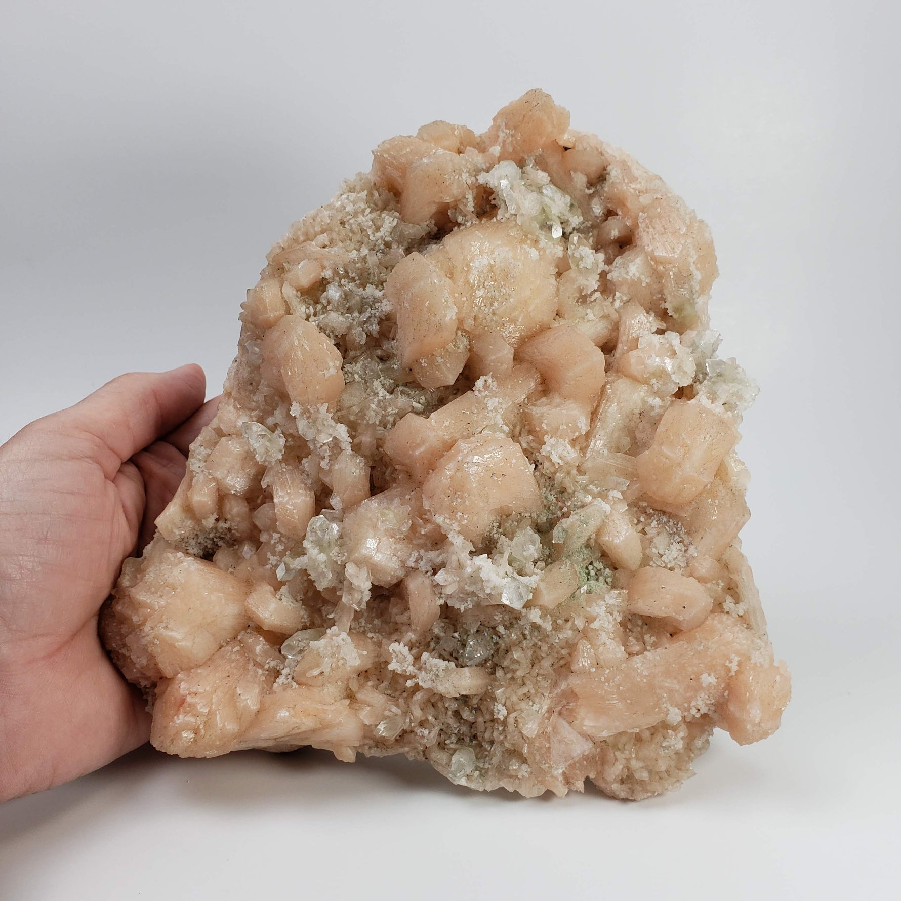  Fluorapophyllite and Pink Stilbite Crystal Cluster | 2.26 KG | Jalgaon, India 6