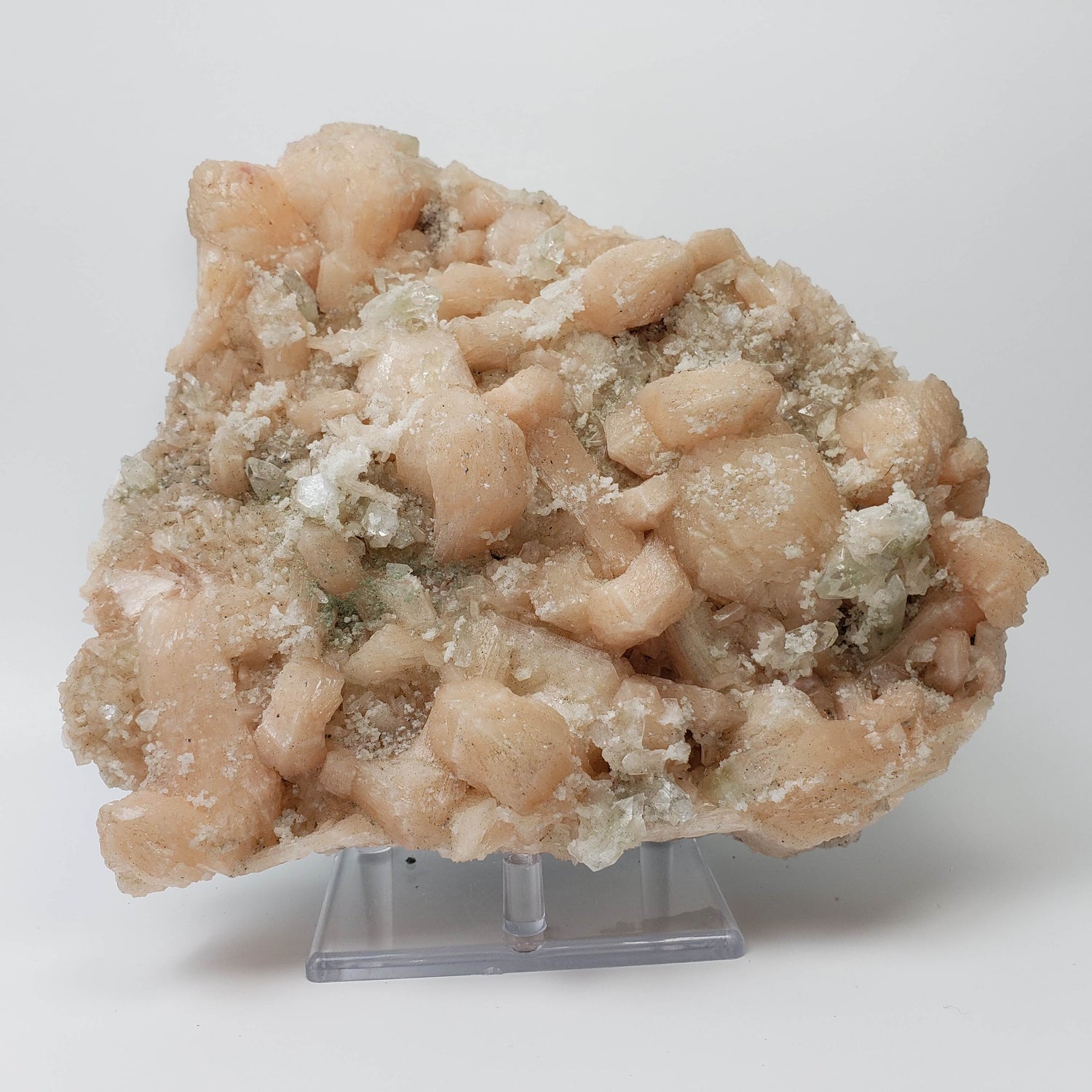  Fluorapophyllite and Pink Stilbite Crystal Cluster | 2.26 KG | Jalgaon, India 1