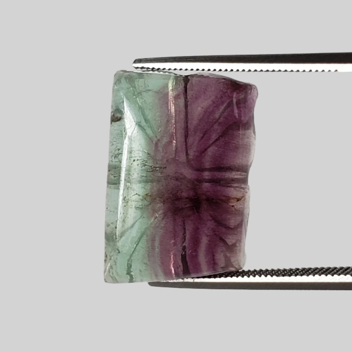 Fluorite | Carved Fluorite Cabochon | Multi-Color | 18.5x12mm 
