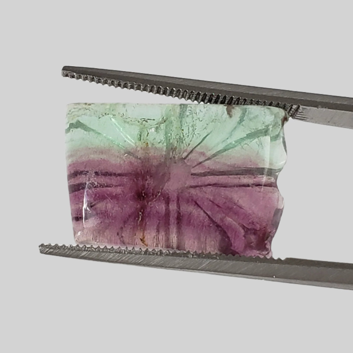  Fluorite | Carved Fluorite Cabochon | Multi-Color | 18.5x12mm 1