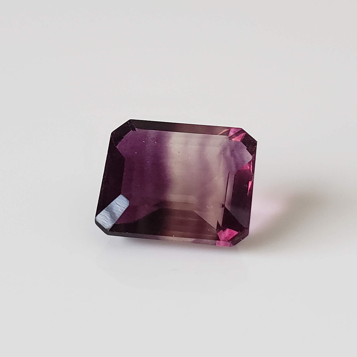  Fluorite | Octagon Cut | Bi-Color Purple 11.9x10mm 7.1ct 2