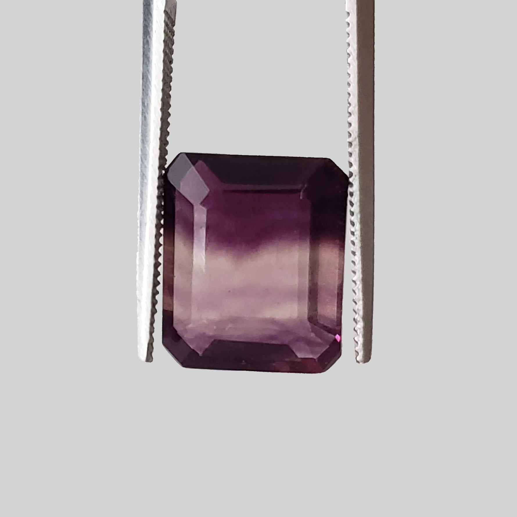  Fluorite | Octagon Cut | Bi-Color Purple 11.9x10mm 7.1ct 