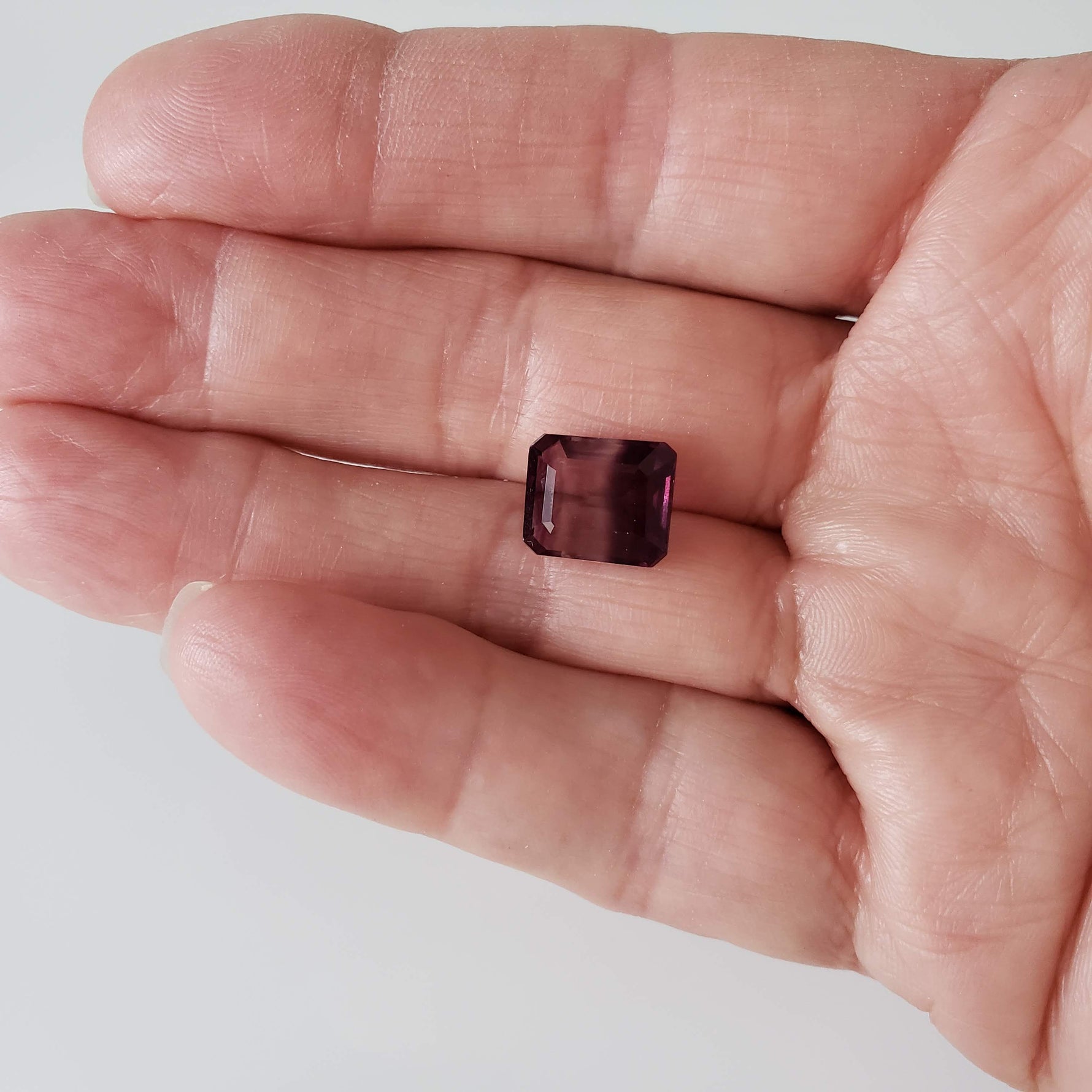  Fluorite | Octagon Cut | Bi-Color Purple 11.9x10mm 7.1ct 4