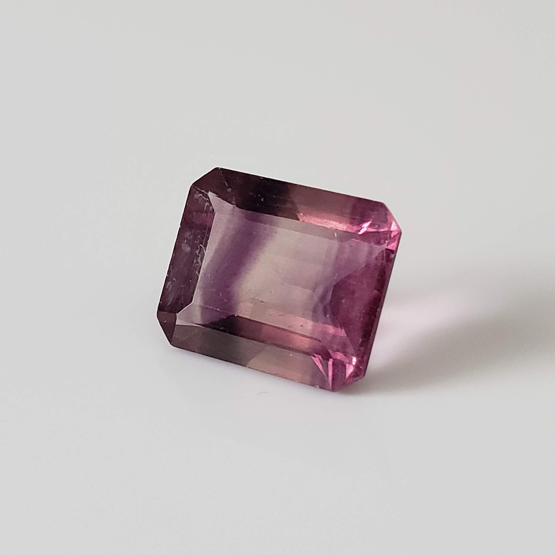  Fluorite | Octagon Cut | Bi-Color Purple | 12x9.8mm 6.7ct 3