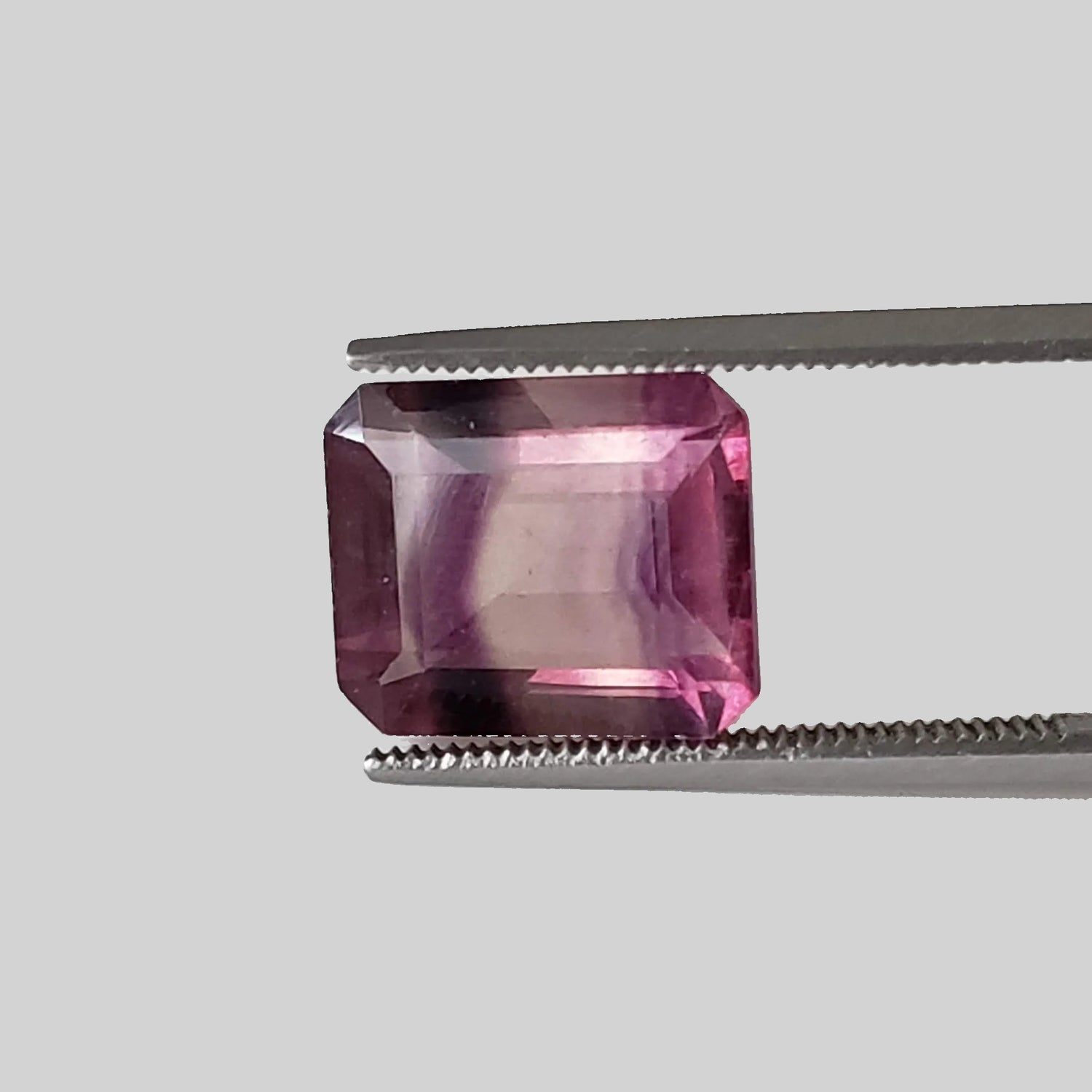 Fluorite | Octagon Cut | Bi-Color Purple | 12x9.8mm 6.7ct 1