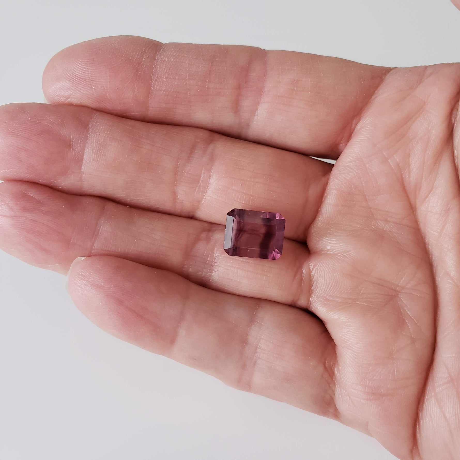  Fluorite | Octagon Cut | Bi-Color Purple | 12x9.8mm 6.7ct 6