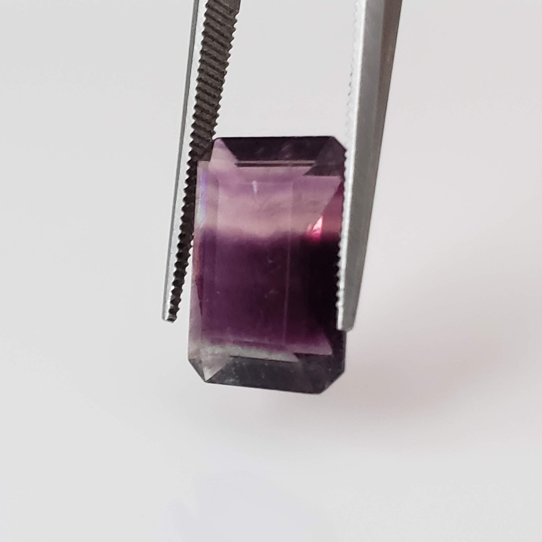  Fluorite | Octagon Cut | Bi-Color Purple | 13.8x10mm 6.9ct 3