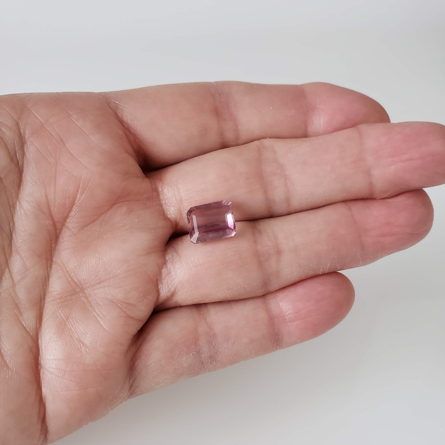  Fluorite | Octagon Cut | Bi-Color Siberian Pink | 11x9mm 4.72ct 5
