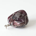 Garnet Pendant | 925 Silver Wire Wrapped Pendant | Natural Tumbled Garnet 1