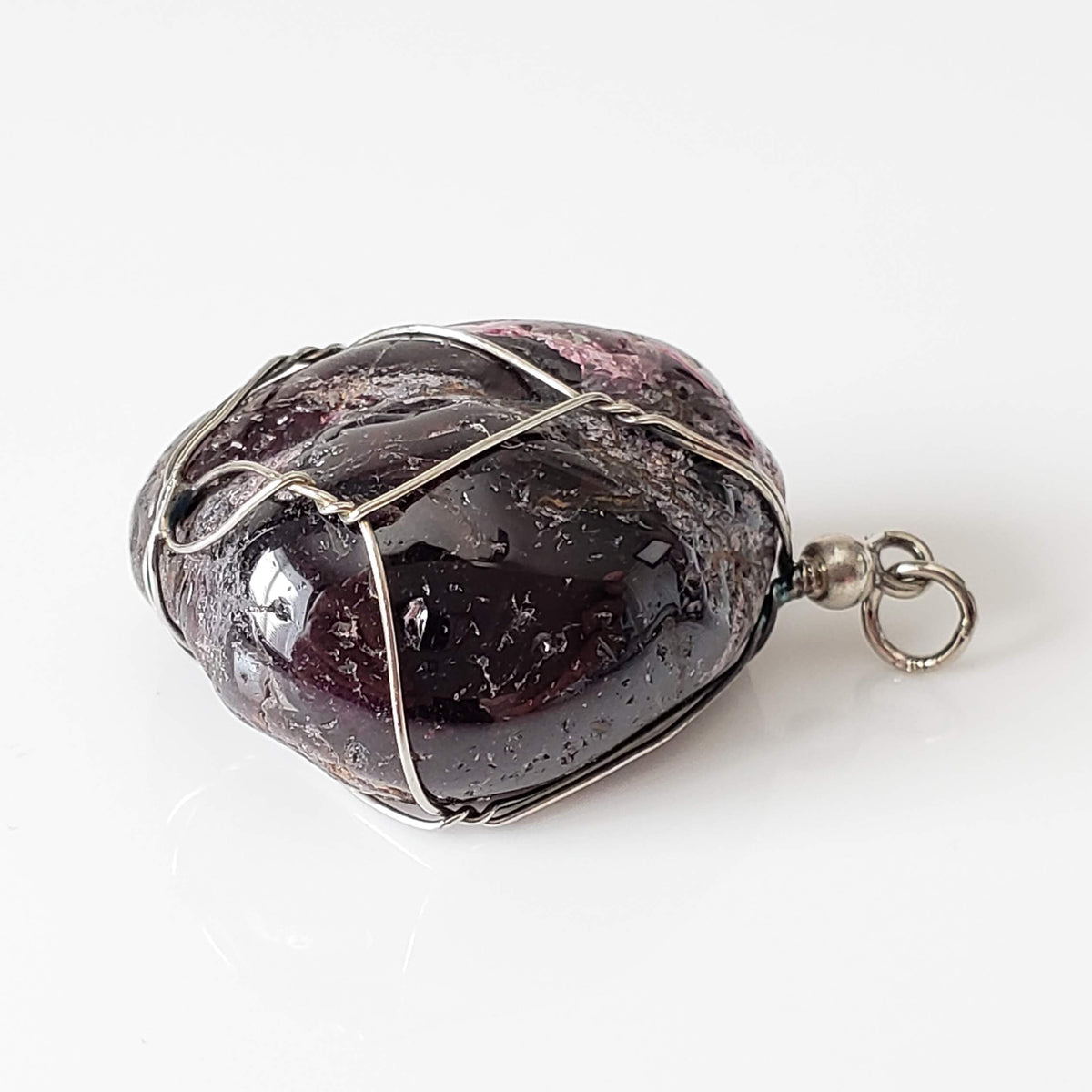  Garnet Pendant | 925 Silver Wire Wrapped Pendant | Natural Tumbled Garnet 2
