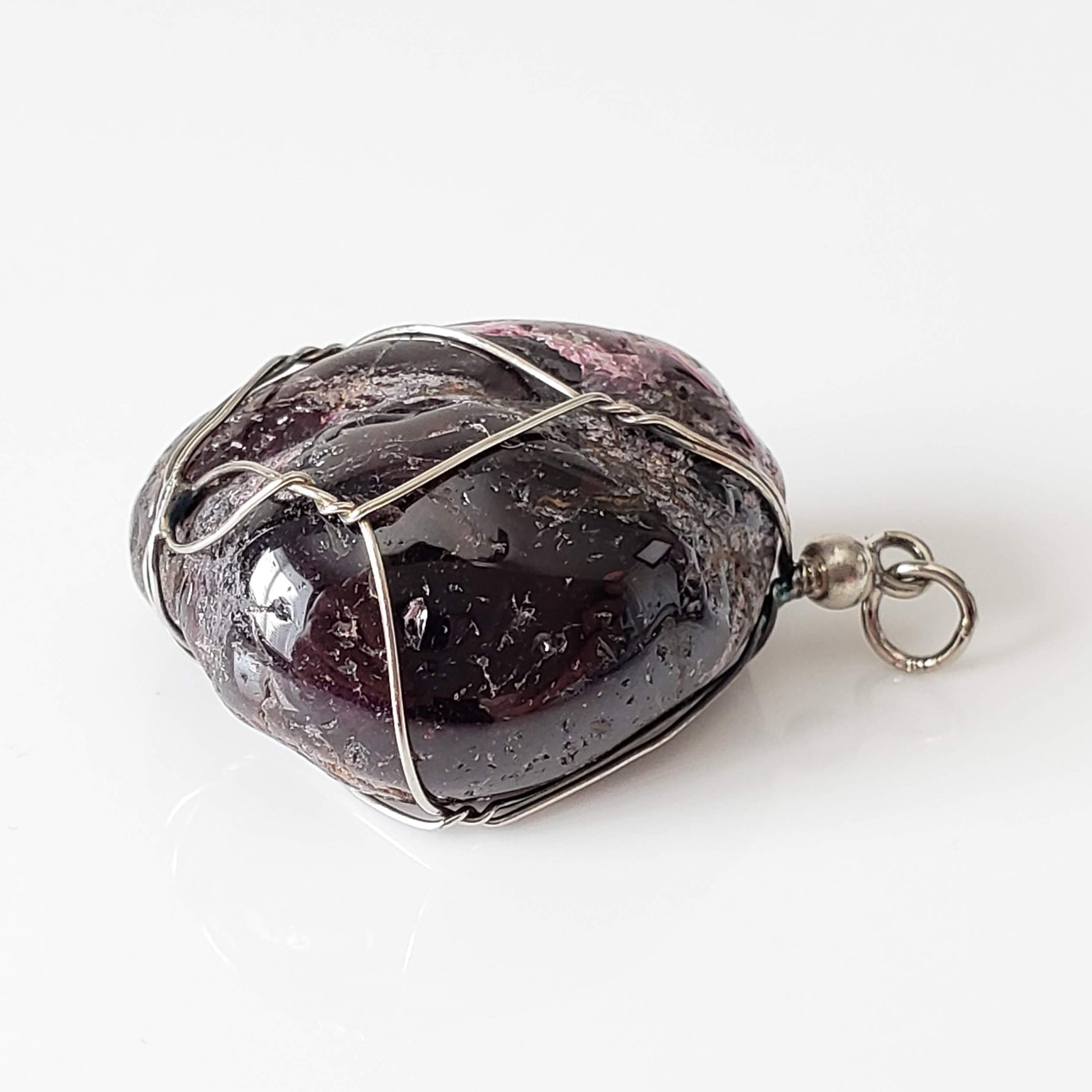  Garnet Pendant | 925 Silver Wire Wrapped Pendant | Natural Tumbled Garnet 2