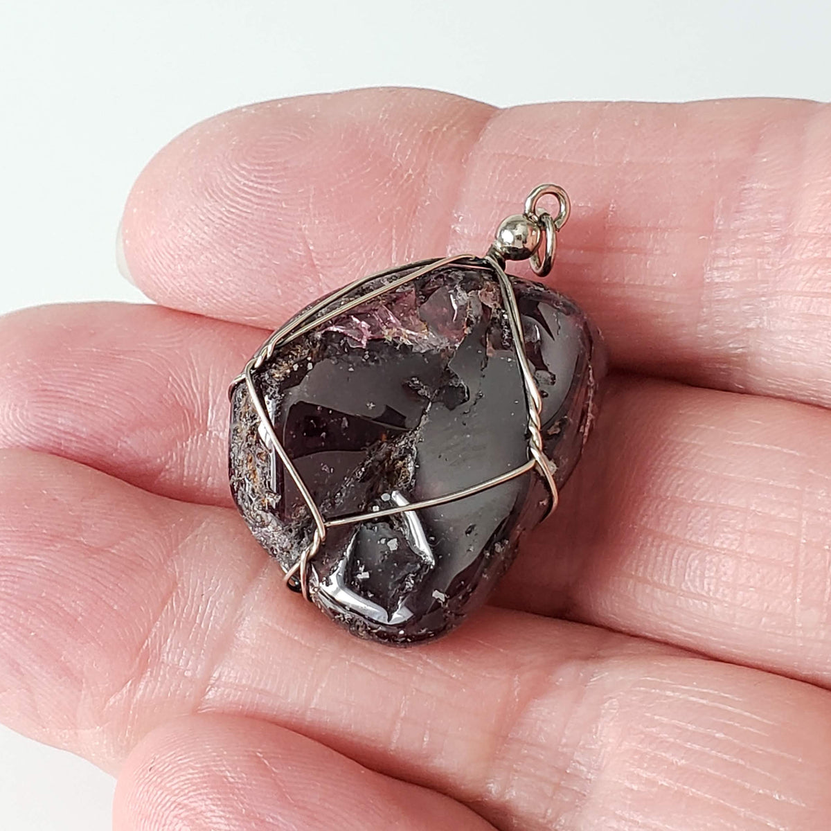  Garnet Pendant | 925 Silver Wire Wrapped Pendant | Natural Tumbled Garnet 4