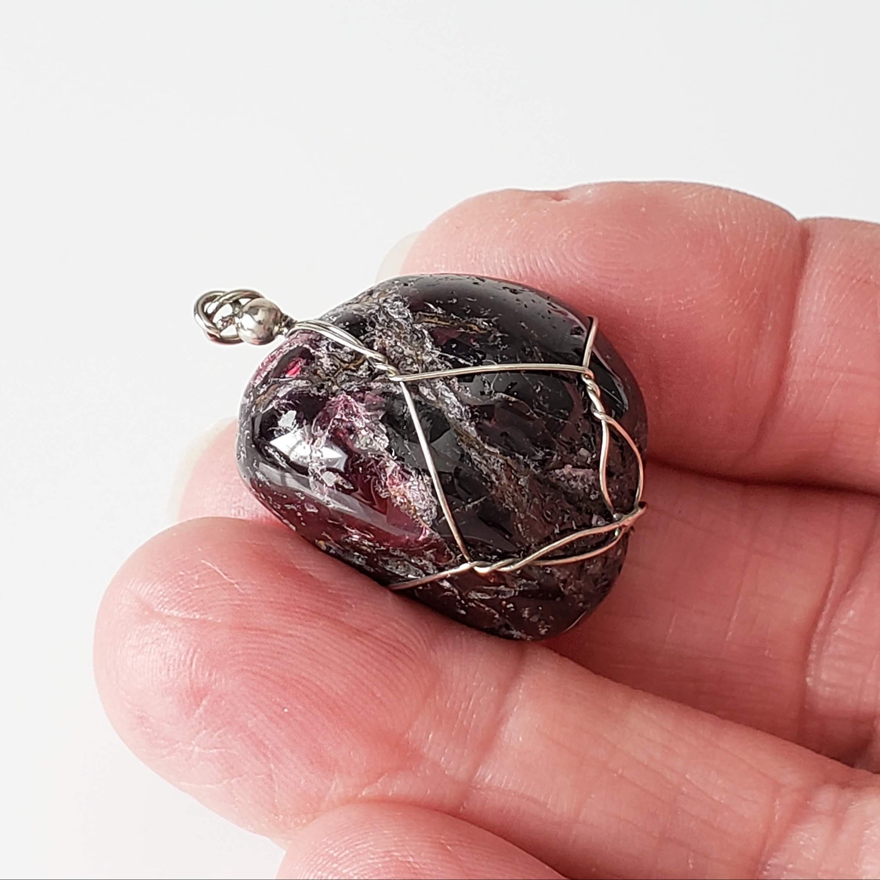  Garnet Pendant | 925 Silver Wire Wrapped Pendant | Natural Tumbled Garnet 5