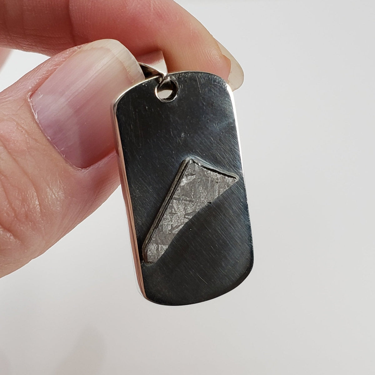  Gibeon Meteorite Pendant | Etched Part Slice on Sterling Silver 3