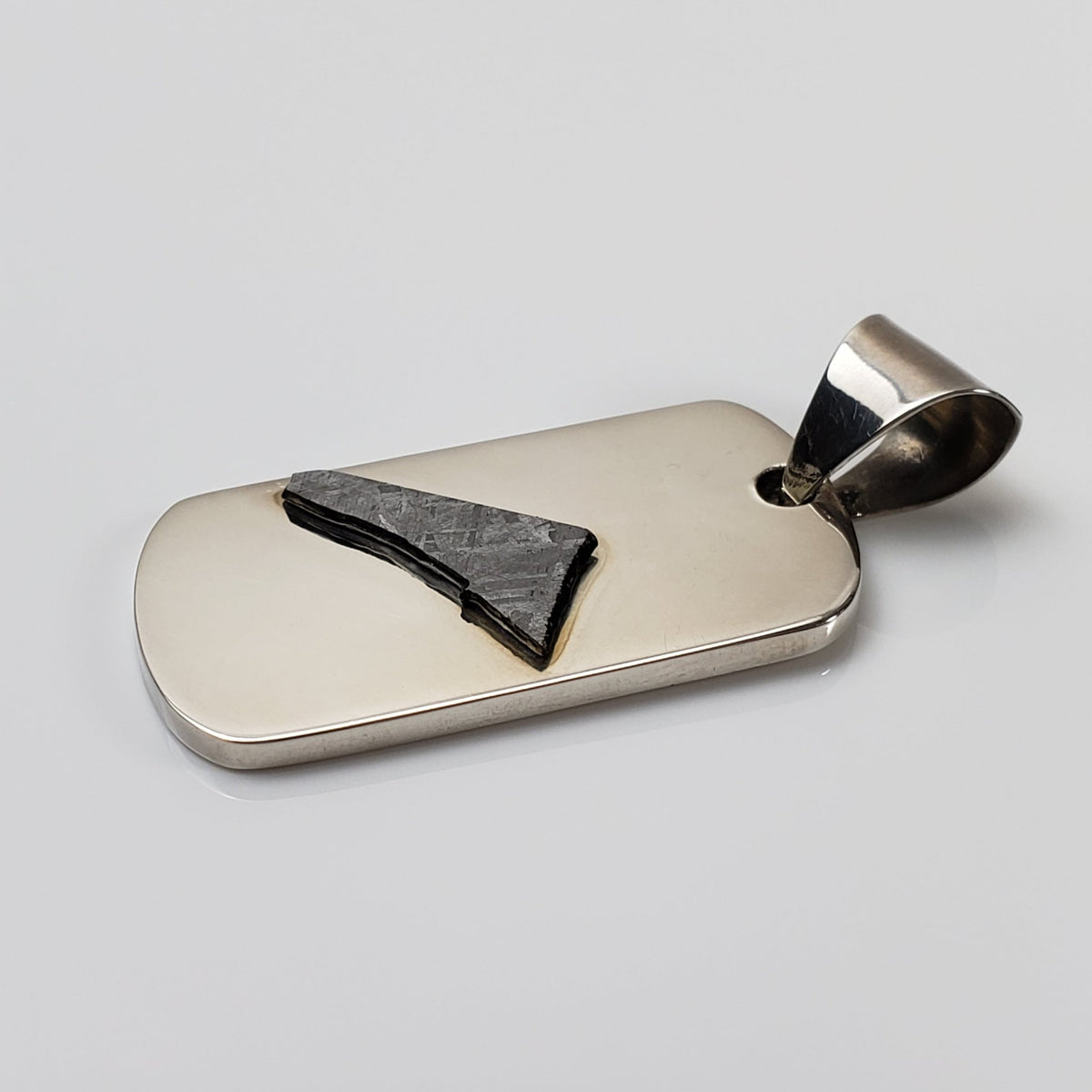  Gibeon Meteorite Pendant | Etched Part Slice on Sterling Silver 5