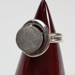  Gibeon Meteorite Ring | Size 6.5 | Etched Part Slice on 925 Silver 3