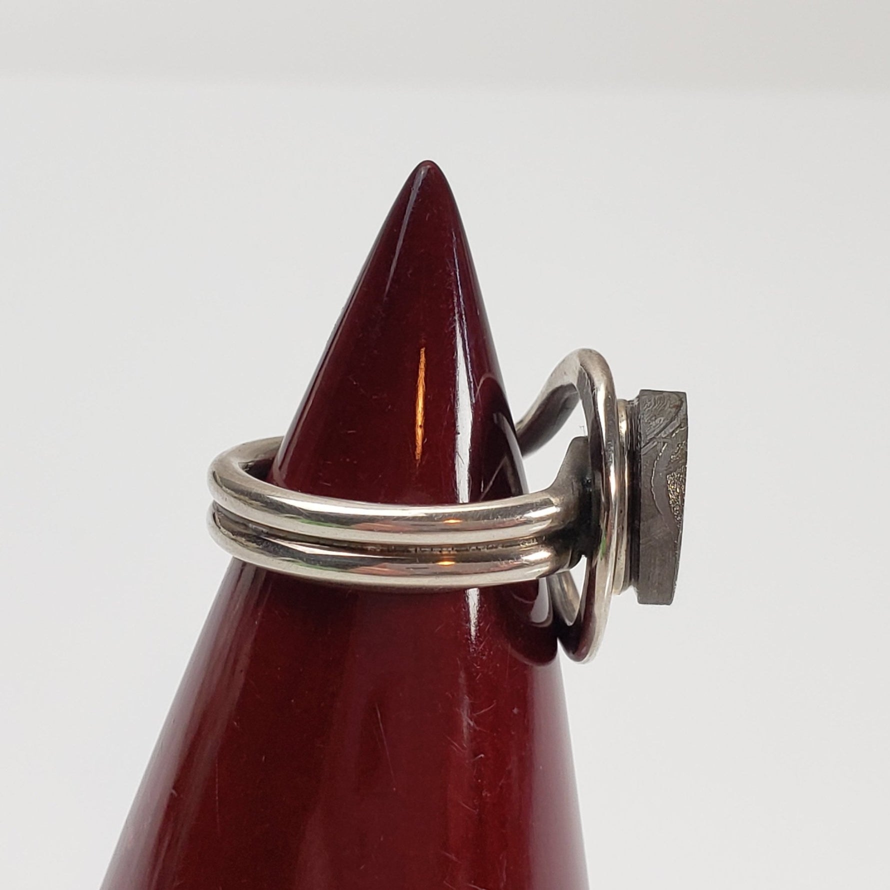  Gibeon Meteorite Ring | Size 6.5 | Etched Part Slice on 925 Silver 8