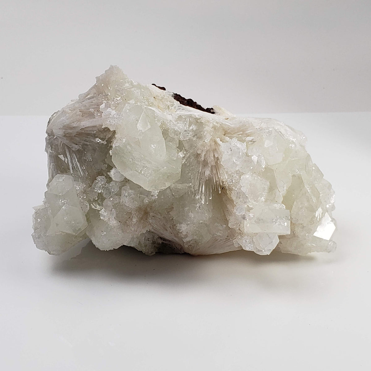  Green Apophyllite Crystal on Acicular Scolecite matrix | 964 gr | Panvel, India 2