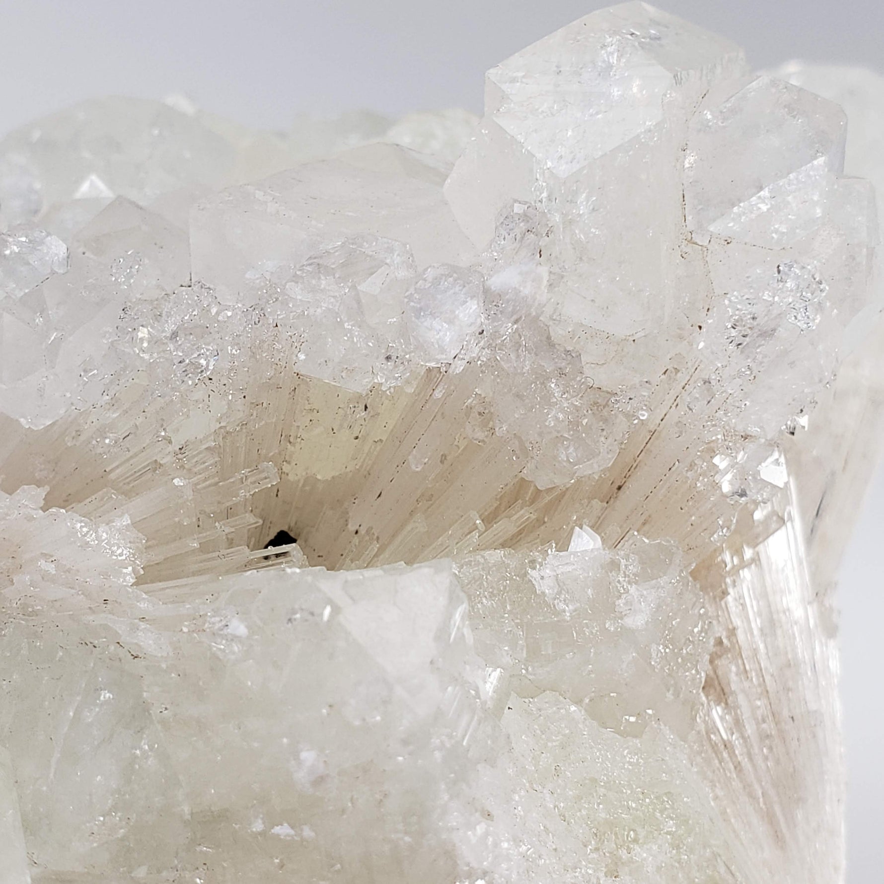  Green Apophyllite Crystal on Acicular Scolecite matrix | 964 gr | Panvel, India 6
