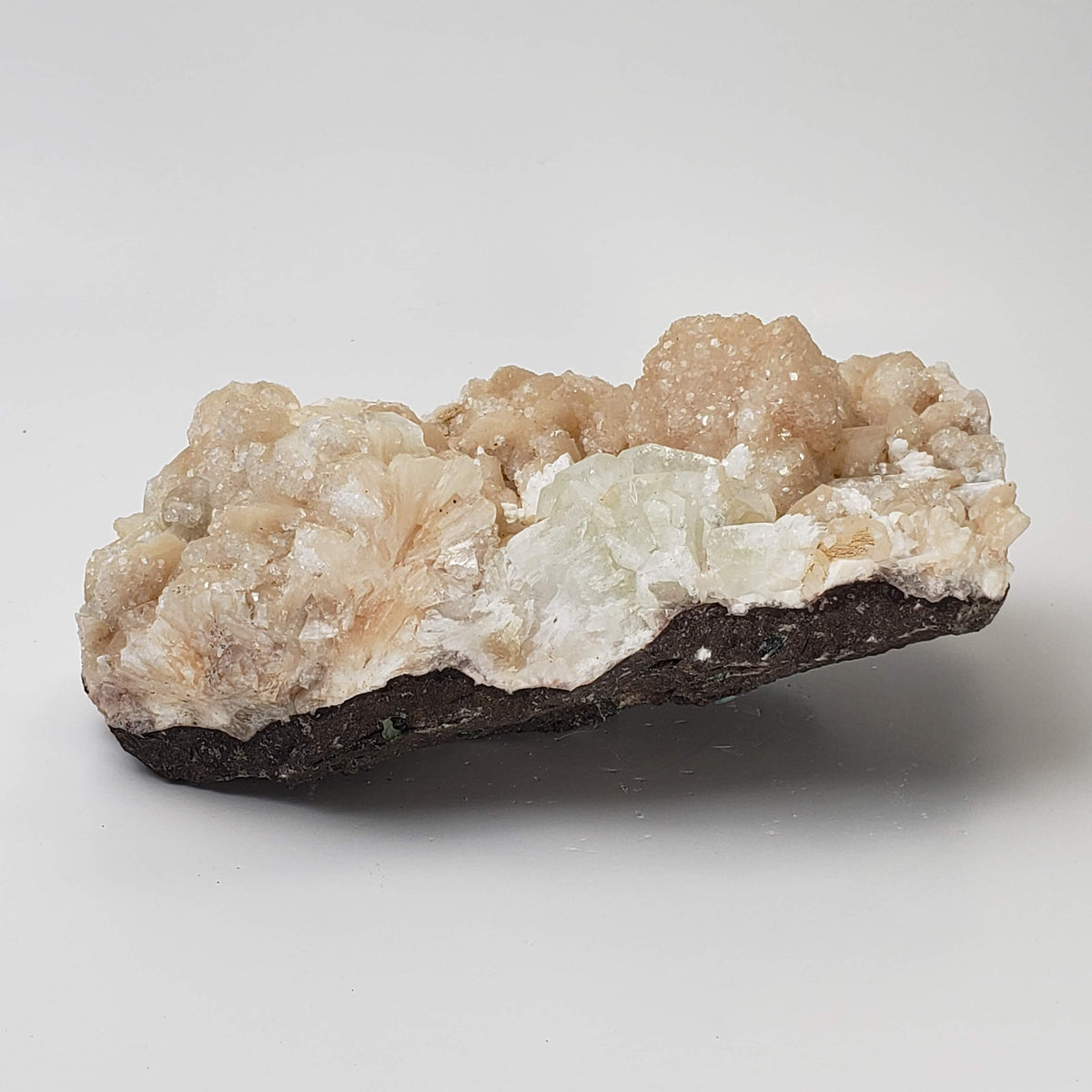  Green Apophyllite on Stilbite with Laumontite | 1.73 kg | Panvel, India 4