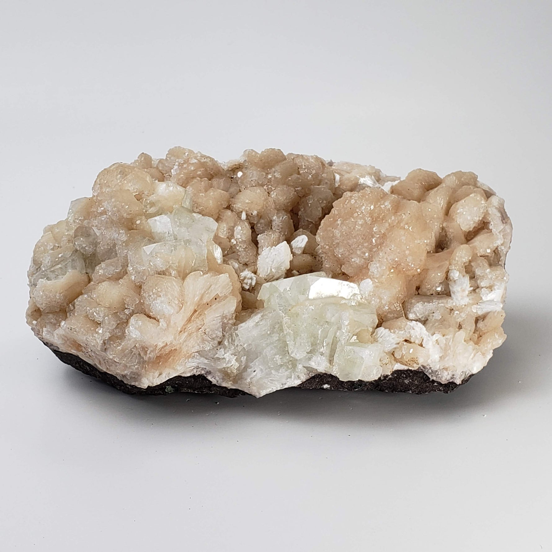  Green Apophyllite on Stilbite with Laumontite | 1.73 kg | Panvel, India 6