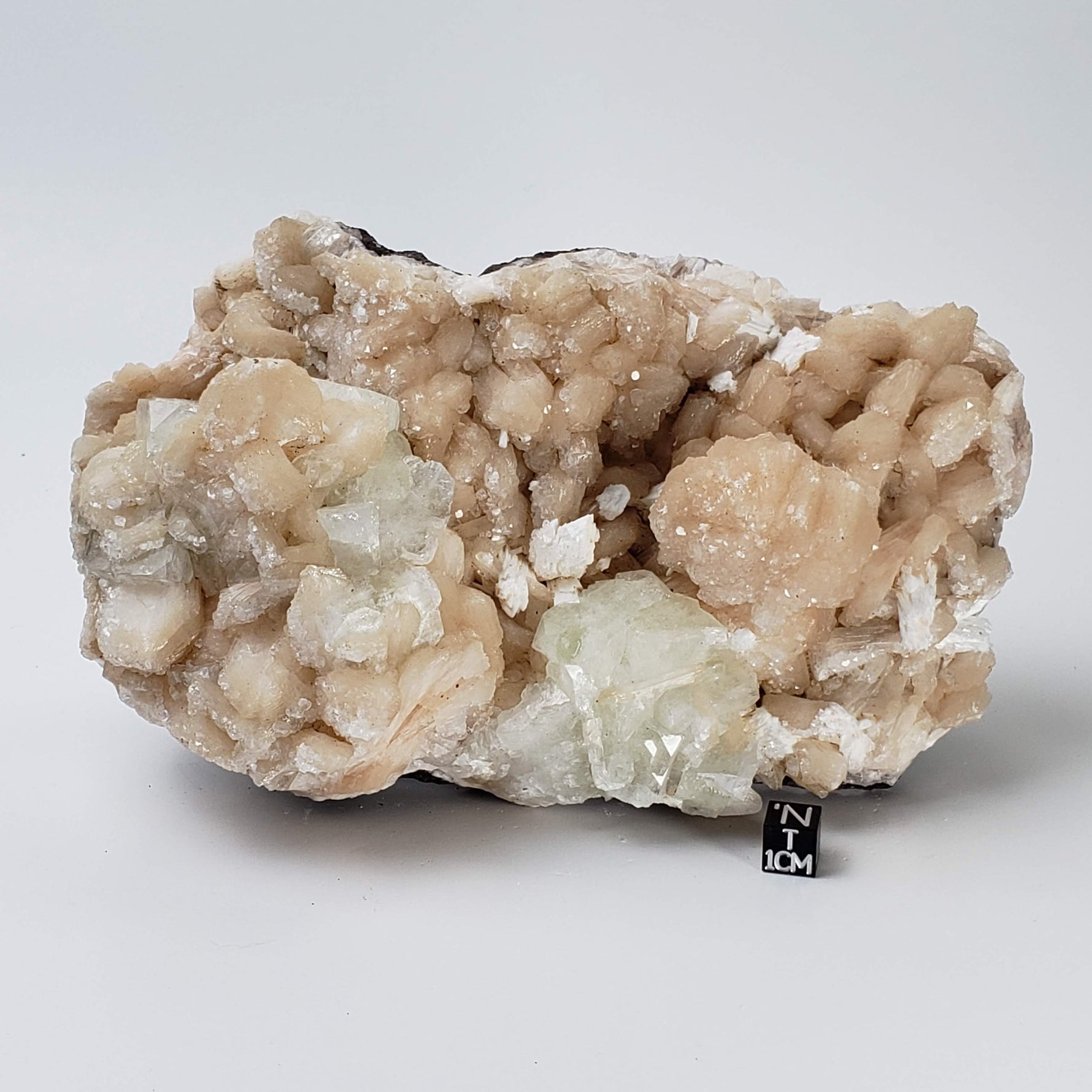  Green Apophyllite on Stilbite with Laumontite | 1.73 kg | Panvel, India 