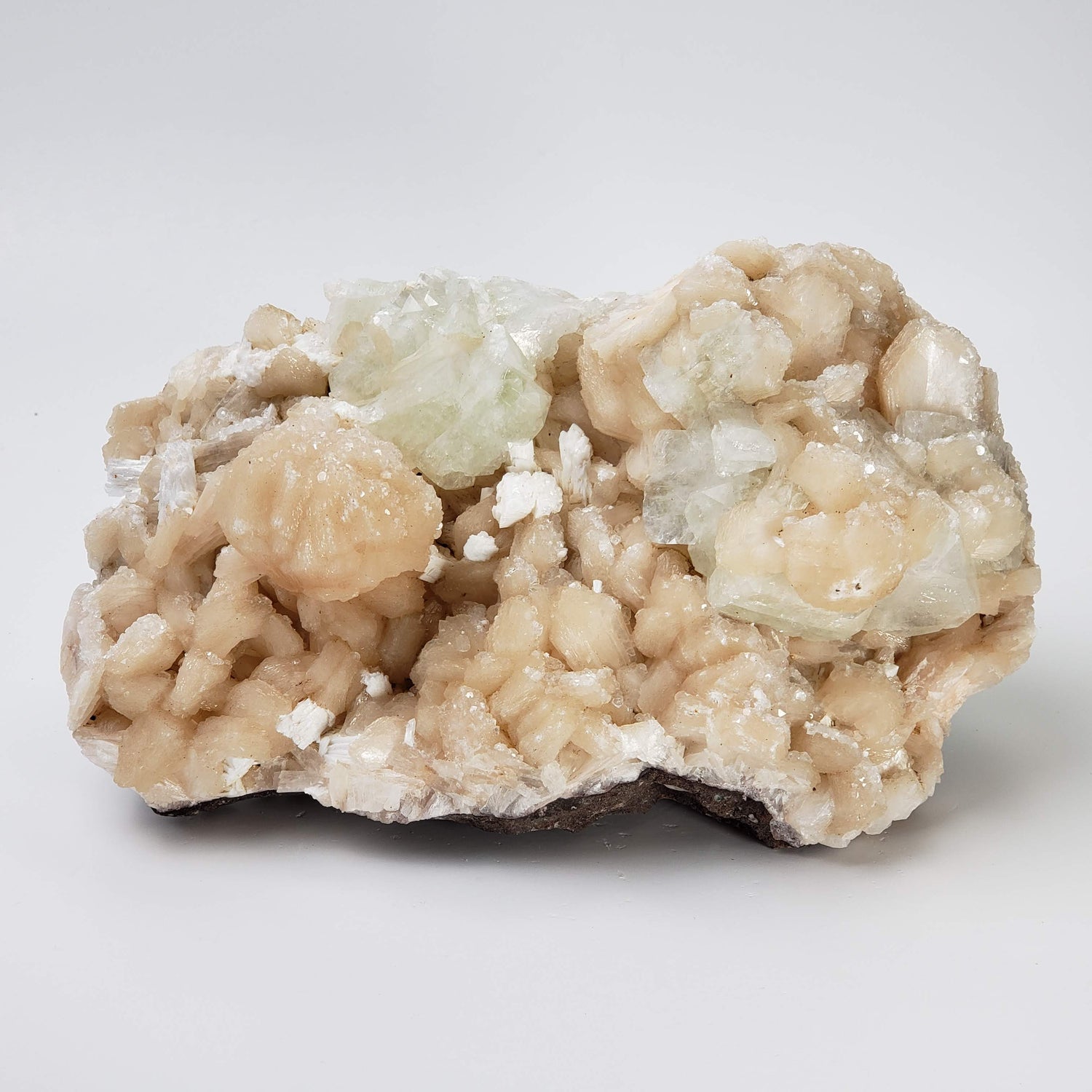  Green Apophyllite on Stilbite with Laumontite | 1.73 kg | Panvel, India 1