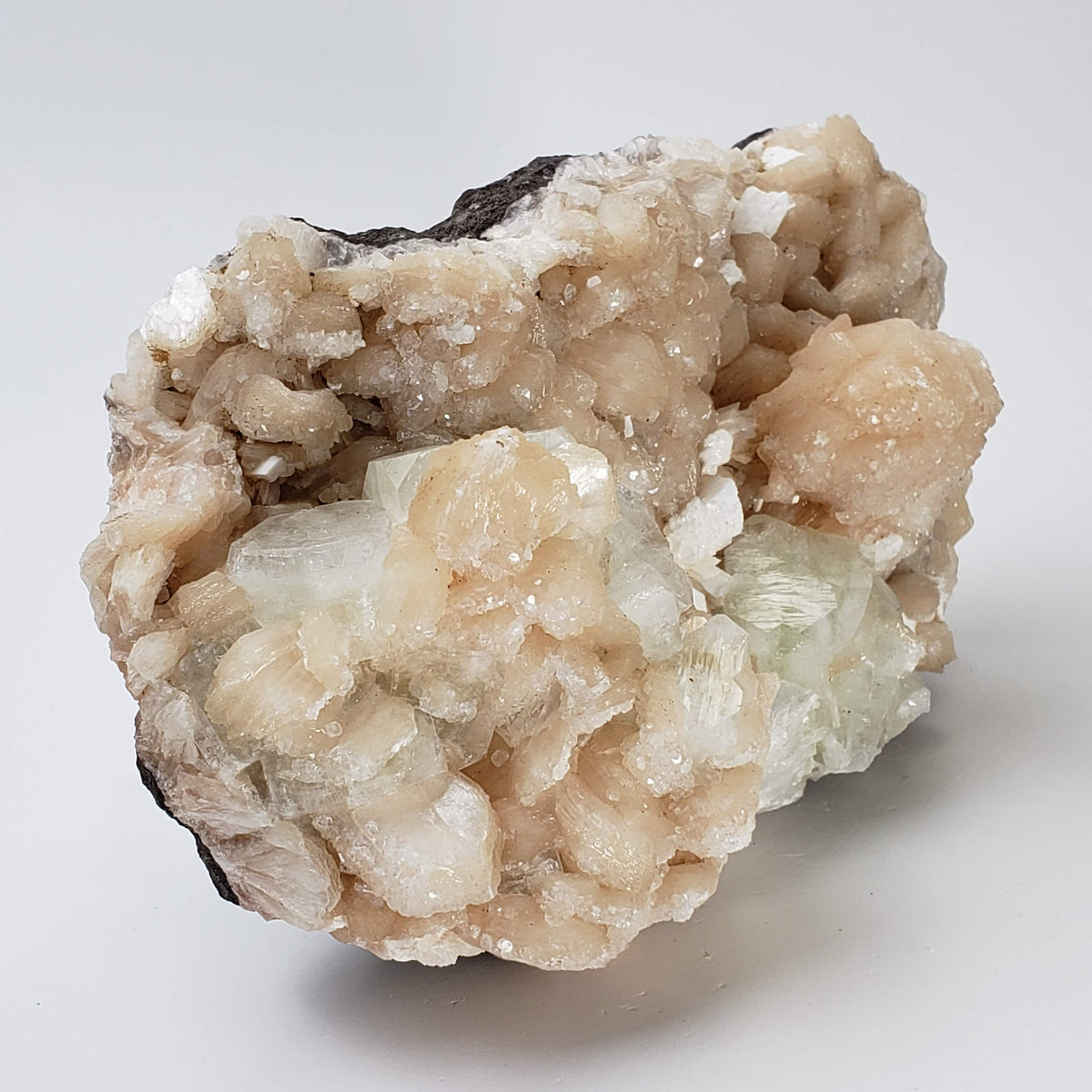  Green Apophyllite on Stilbite with Laumontite | 1.73 kg | Panvel, India 3