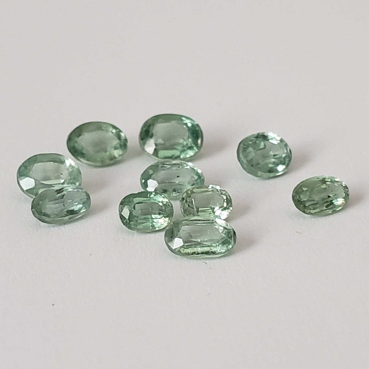  Green Kyanite | 10 Piece Kyanite Lot | Oval Cut | Rare Mint Green | various sizes | 3.31tcw 1