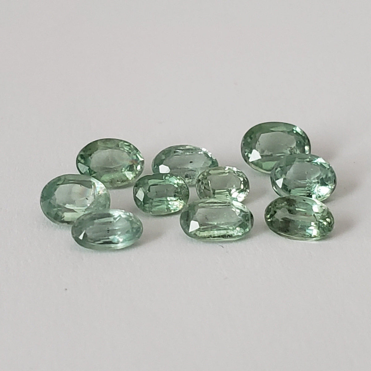  Green Kyanite | 10 Piece Kyanite Lot | Oval Cut | Rare Mint Green | various sizes | 3.31tcw 2