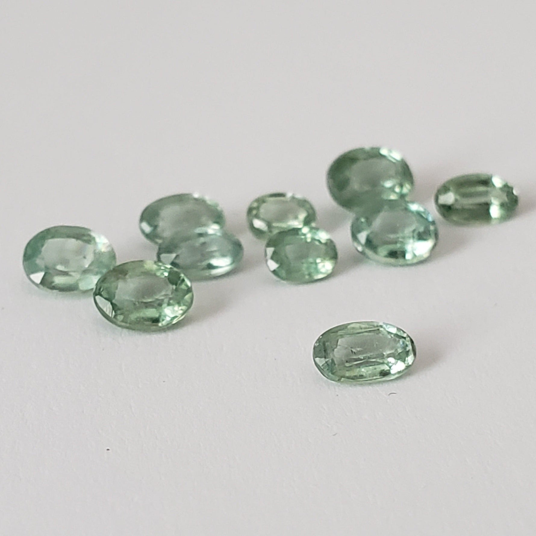  Green Kyanite | 10 Piece Kyanite Lot | Oval Cut | Rare Mint Green | various sizes | 3.31tcw 6