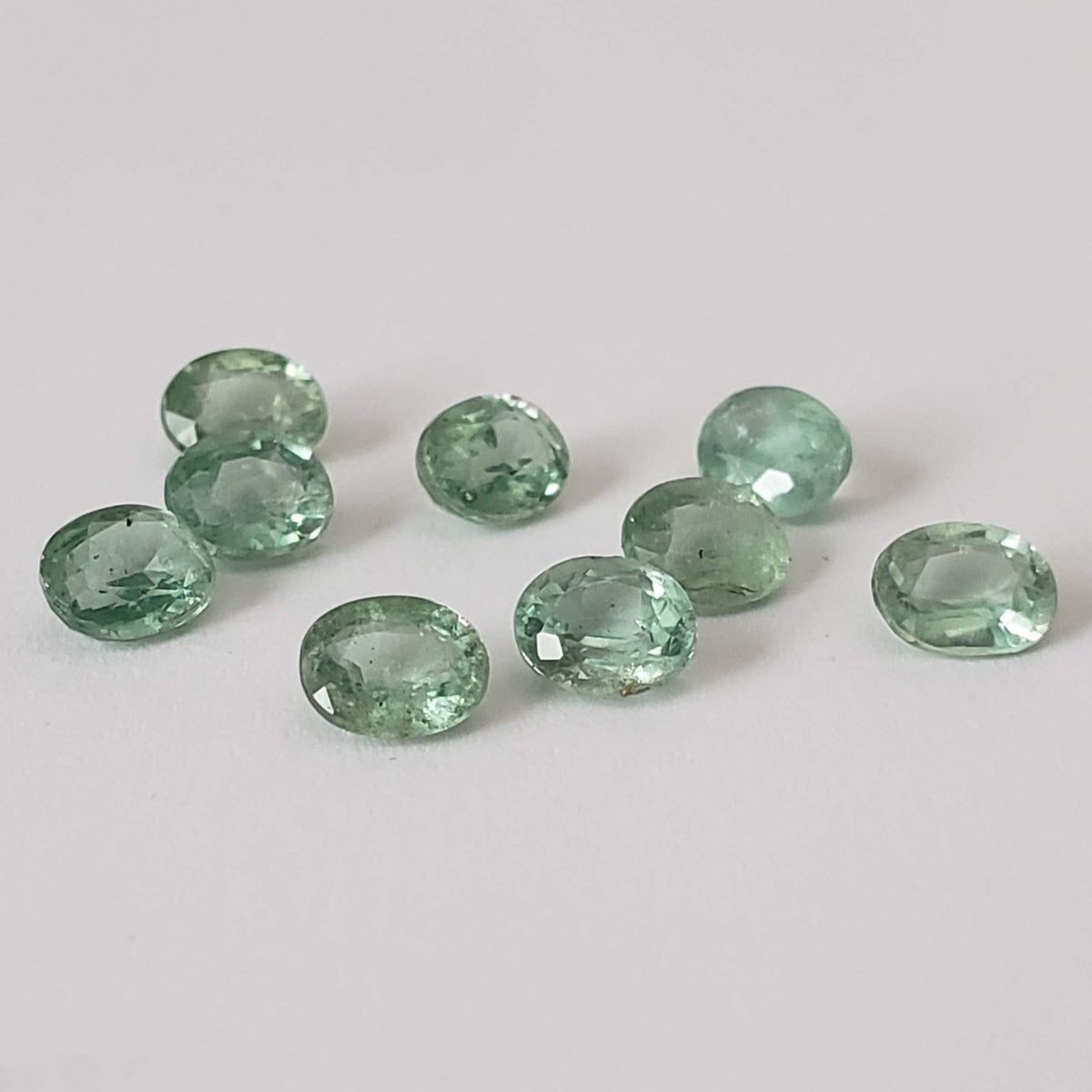  Green Kyanite | 9 Piece Lot | Rare Mint Green | Oval Cut | 5x4mm | 4.1tcw 