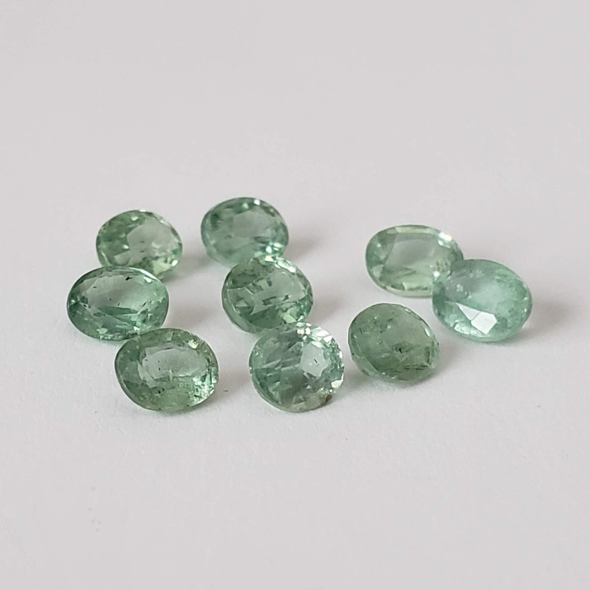  Green Kyanite | 9 Piece Lot | Rare Mint Green | Oval Cut | 5x4mm | 4.1tcw 1