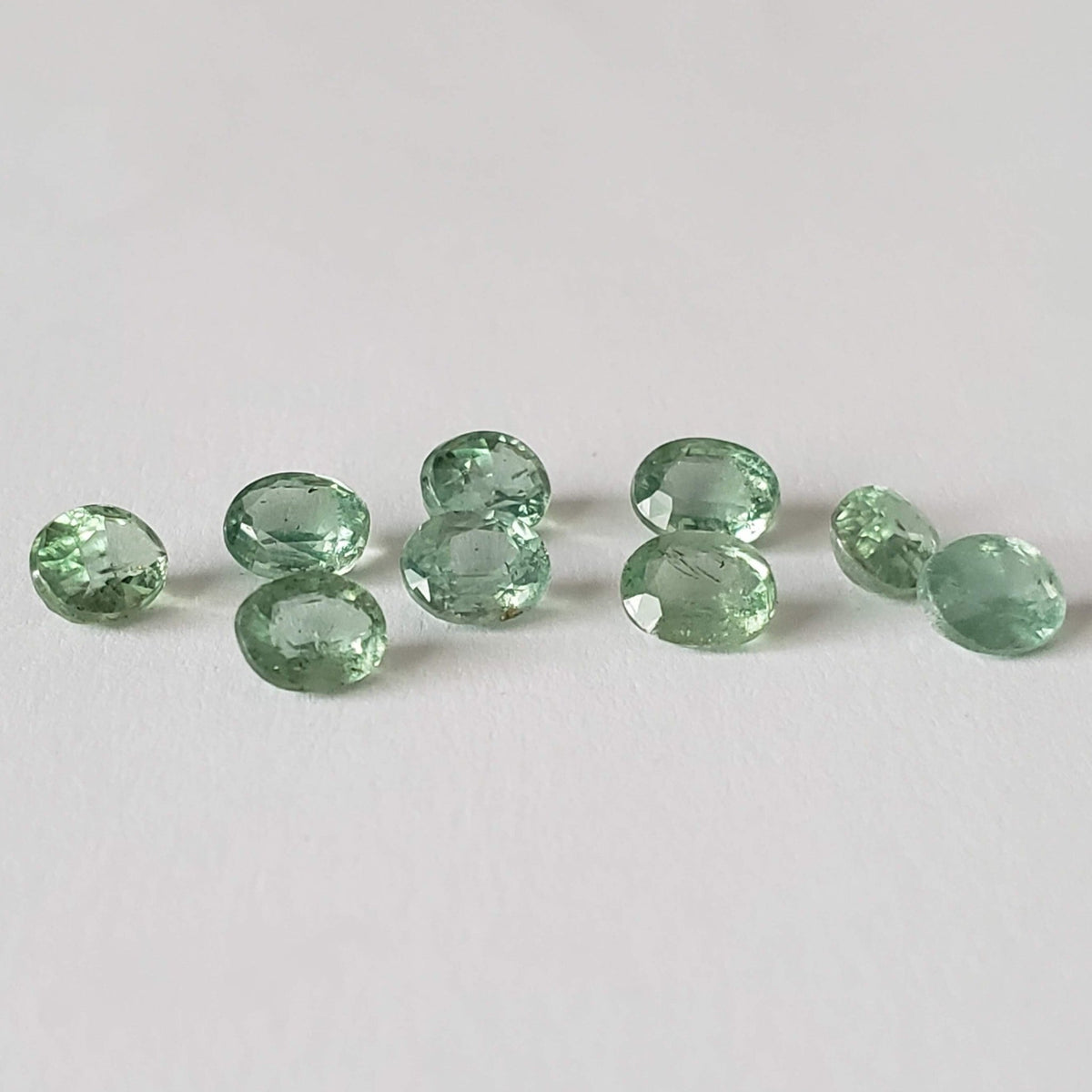  Green Kyanite | 9 Piece Lot | Rare Mint Green | Oval Cut | 5x4mm | 4.1tcw 2