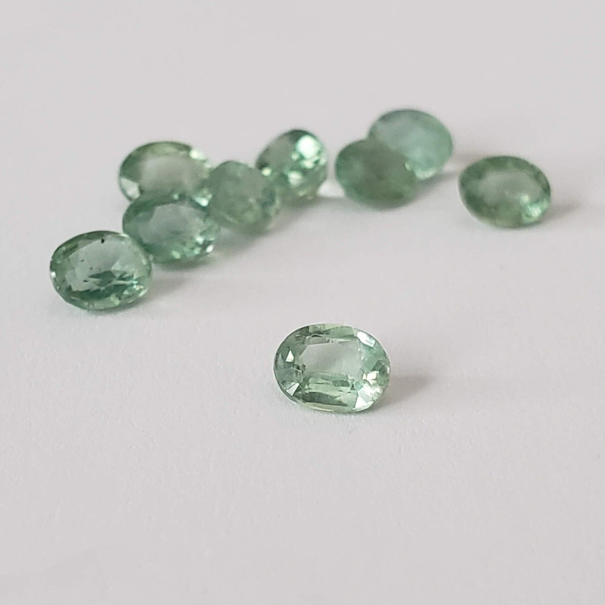  Green Kyanite | 9 Piece Lot | Rare Mint Green | Oval Cut | 5x4mm | 4.1tcw 5