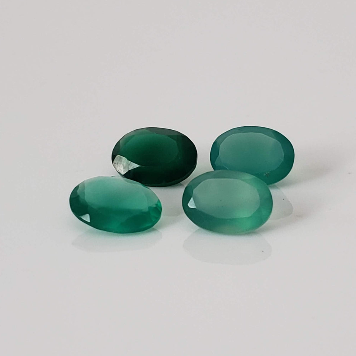 Green Onyx | 4 Piece Lot | Oval Cut | 3.8tcw 0