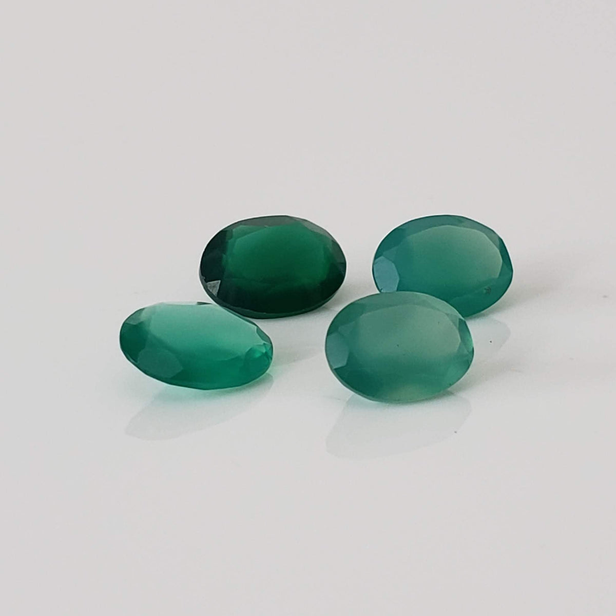 Green Onyx | 4 Piece Lot | Oval Cut | 3.8tcw 1