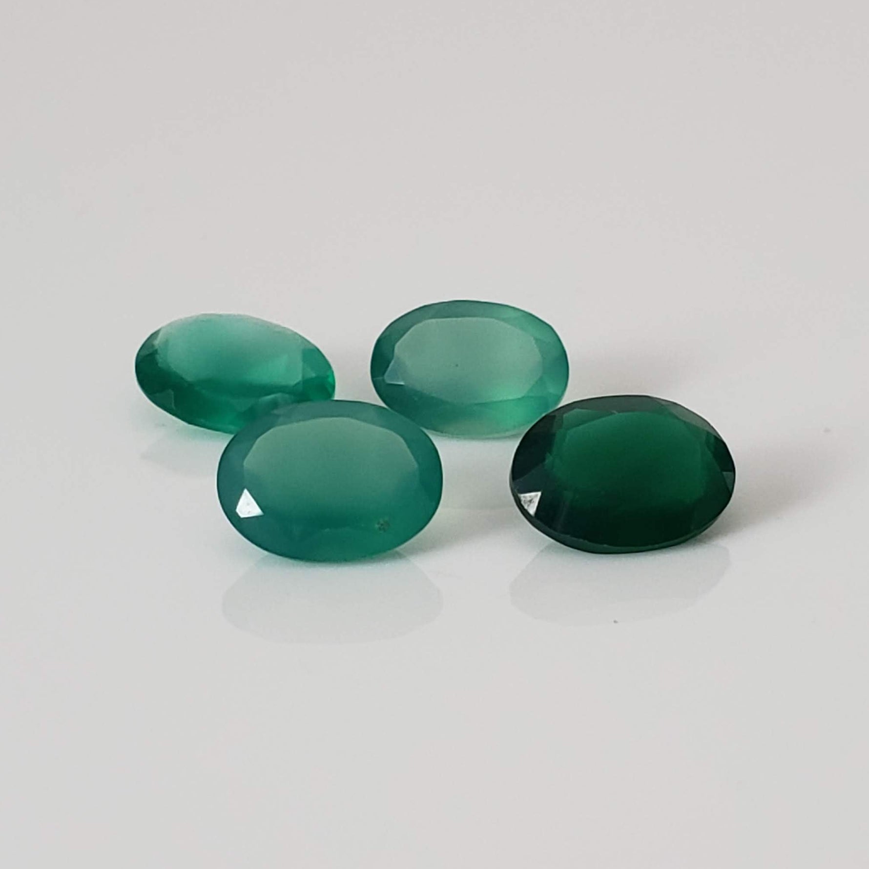 Green Onyx | 4 Piece Lot | Oval Cut | 3.8tcw 2