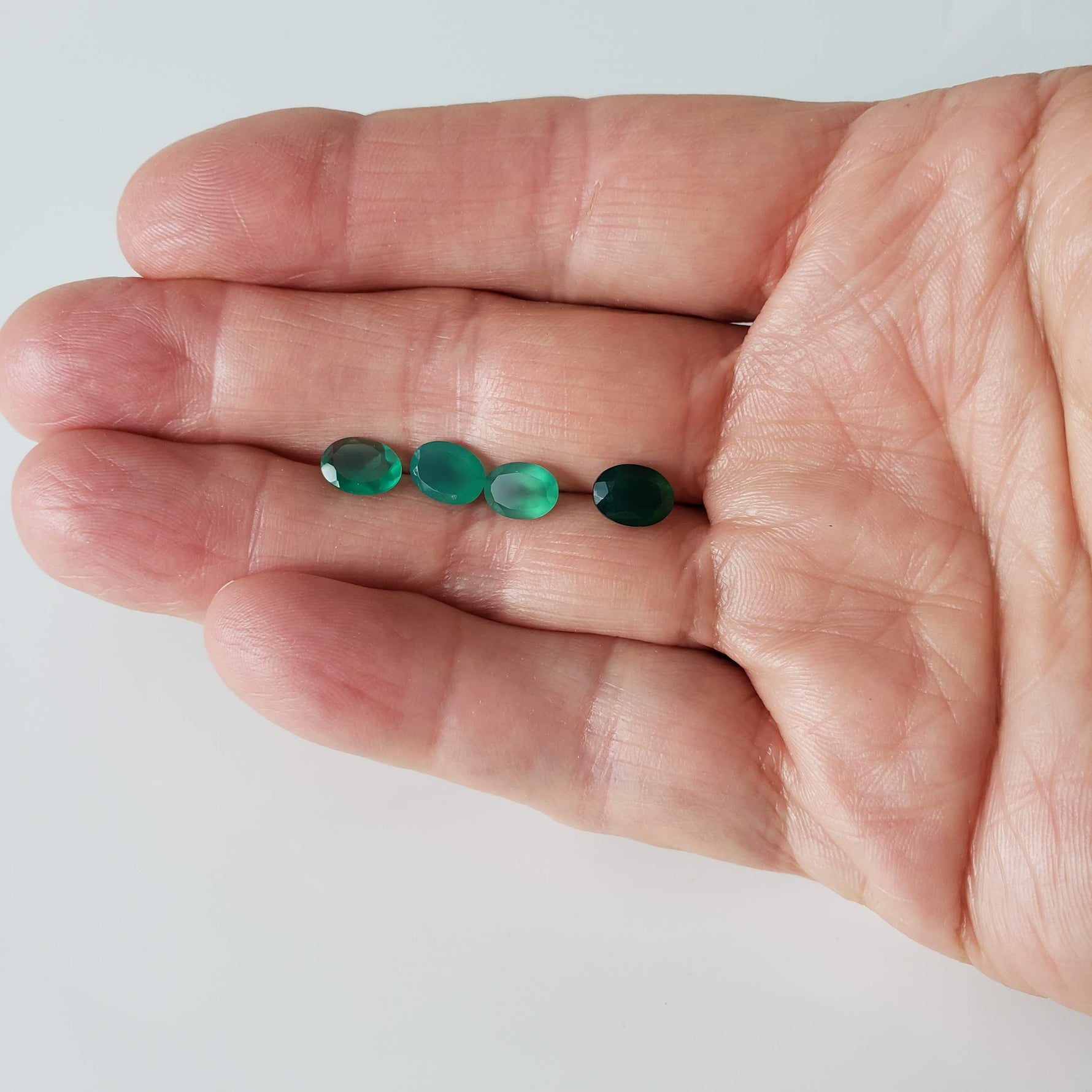 Green Onyx | 4 Piece Lot | Oval Cut | 3.8tcw 7