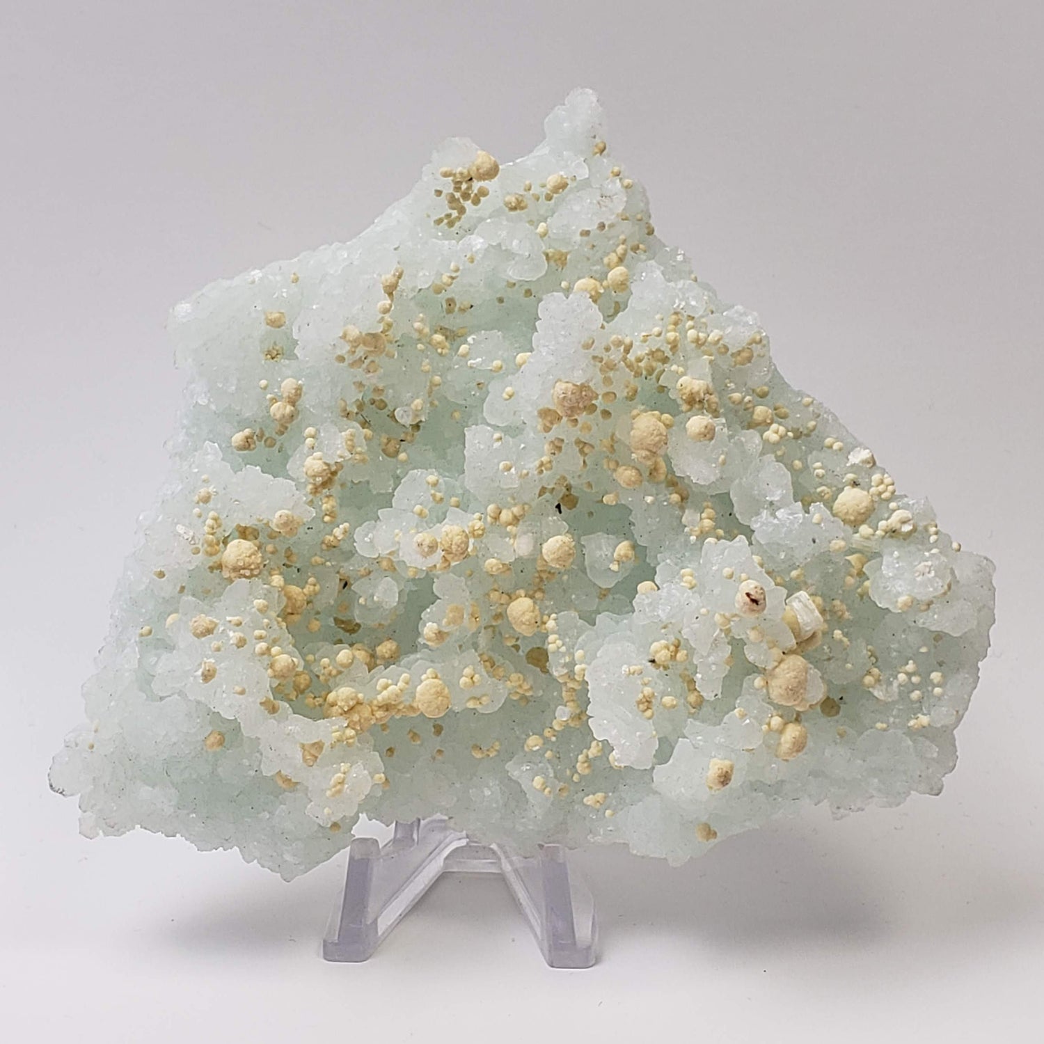  Gyrolite and Apophyllite on Prehnite Crystal | 333 grams | Mumbai India 
