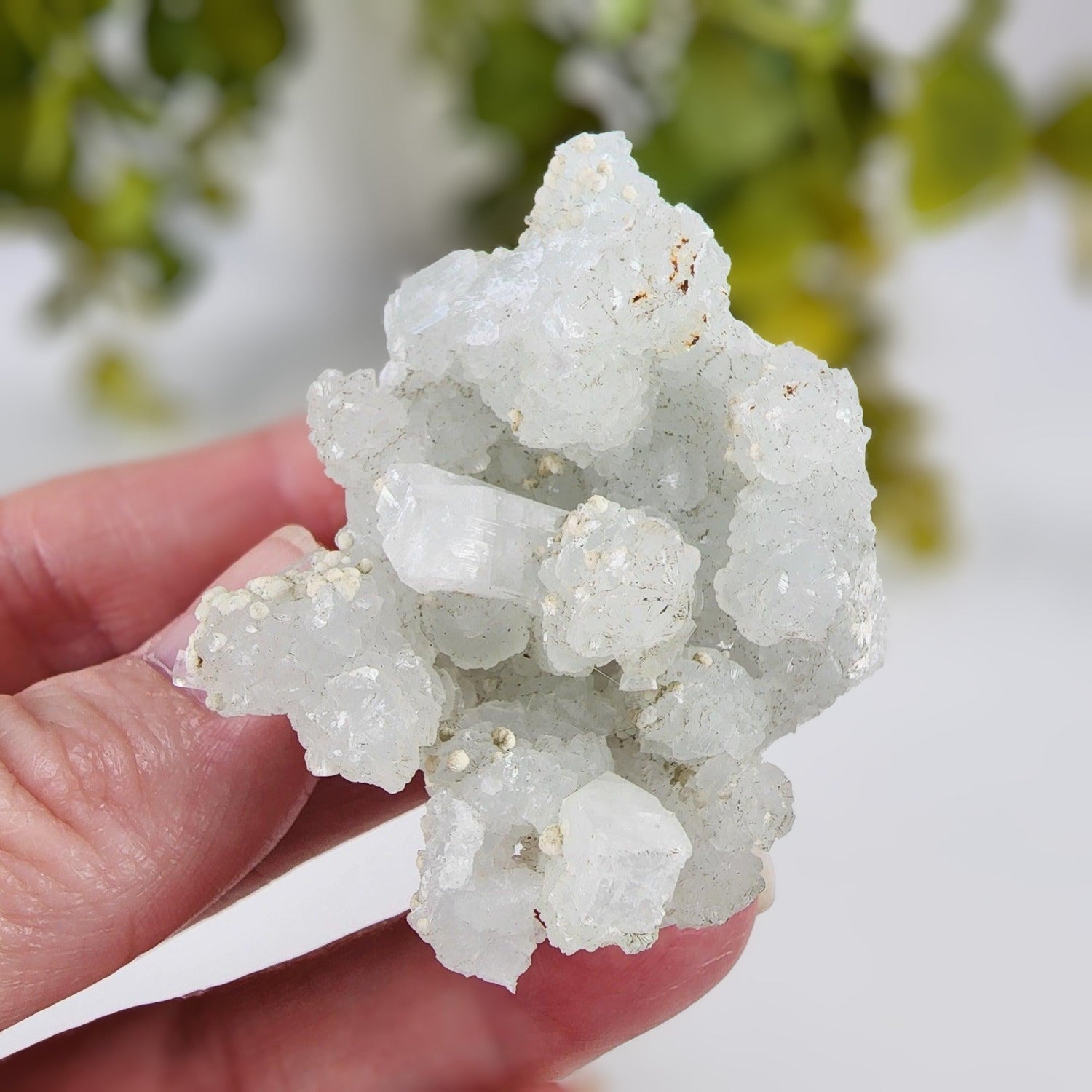  Gyrolite on Prehnite Crystal Cluster | 64 grams | Mumbai, India 1