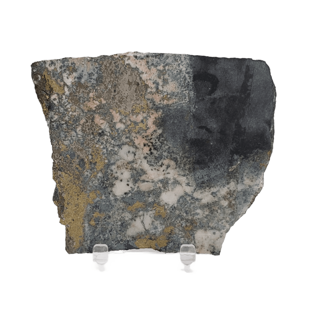  Impact Breccia Slice | 364 Grams | Golden Metal Veining Impactite | Sudbury Structure, Canada | SO24 10