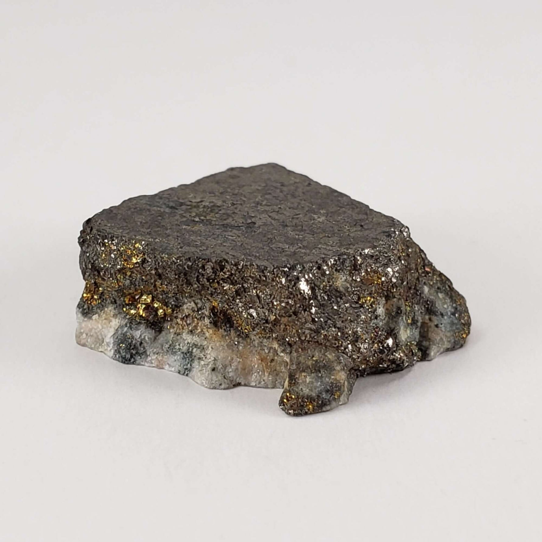  Impact Breccia Slice | 6.12 Grams | Golden Metal Veining Impactite | Sudbury Structure, Canada | SO24 5