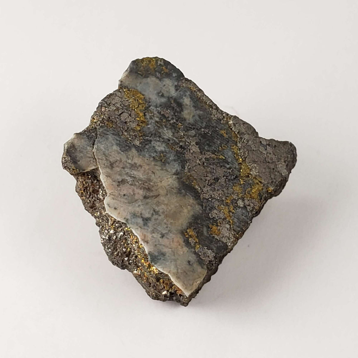  Impact Breccia Slice | 6.12 Grams | Golden Metal Veining Impactite | Sudbury Structure, Canada | SO24 4