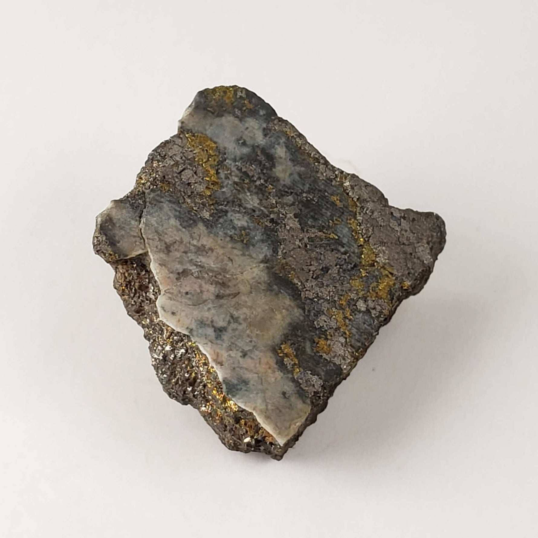  Impact Breccia Slice | 6.12 Grams | Golden Metal Veining Impactite | Sudbury Structure, Canada | SO24 4